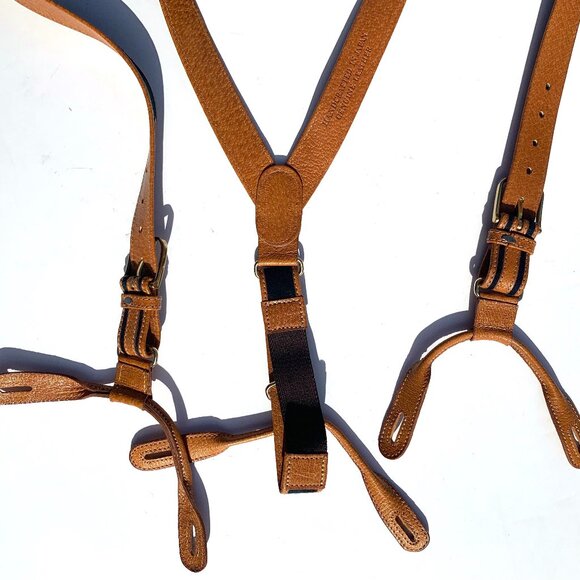 Handcrafted Men’s Leather Suspenders Braces. Made in Japan. - Picture 1 of 4